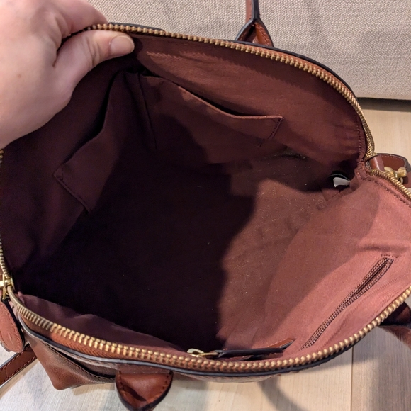 Frye Ring Dome Leather Satchel Bag - Picture 3 of 14